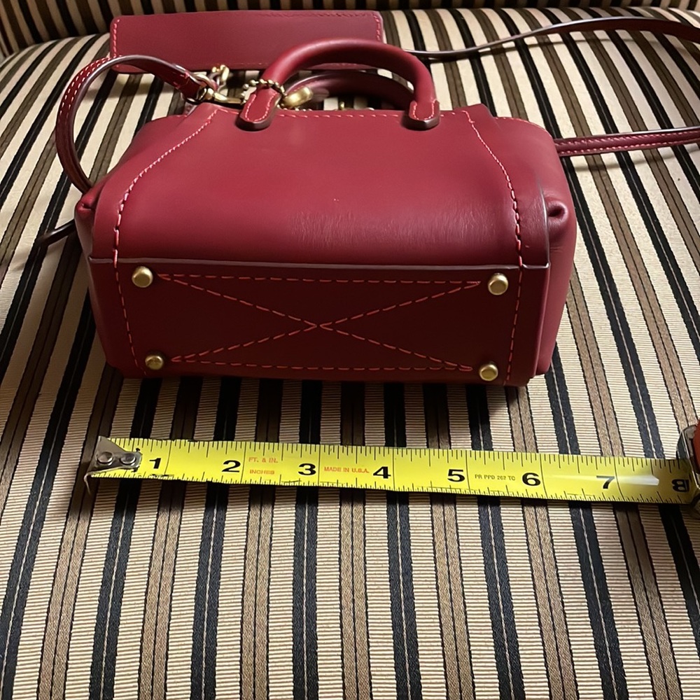 Coach 1941 Troupe mini Tote 16 Red w/ brass Crossbody Mini Bag Handbag 79401 - Picture 6 of 12
